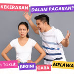 Gambar berisi laki-laki dan perempuan yang sedang bertengkar, mengilustrasikan kekerasan dalam pacaran.