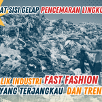 Ilustrasi tumpukan limbah tekstil dari produk fast fashion.